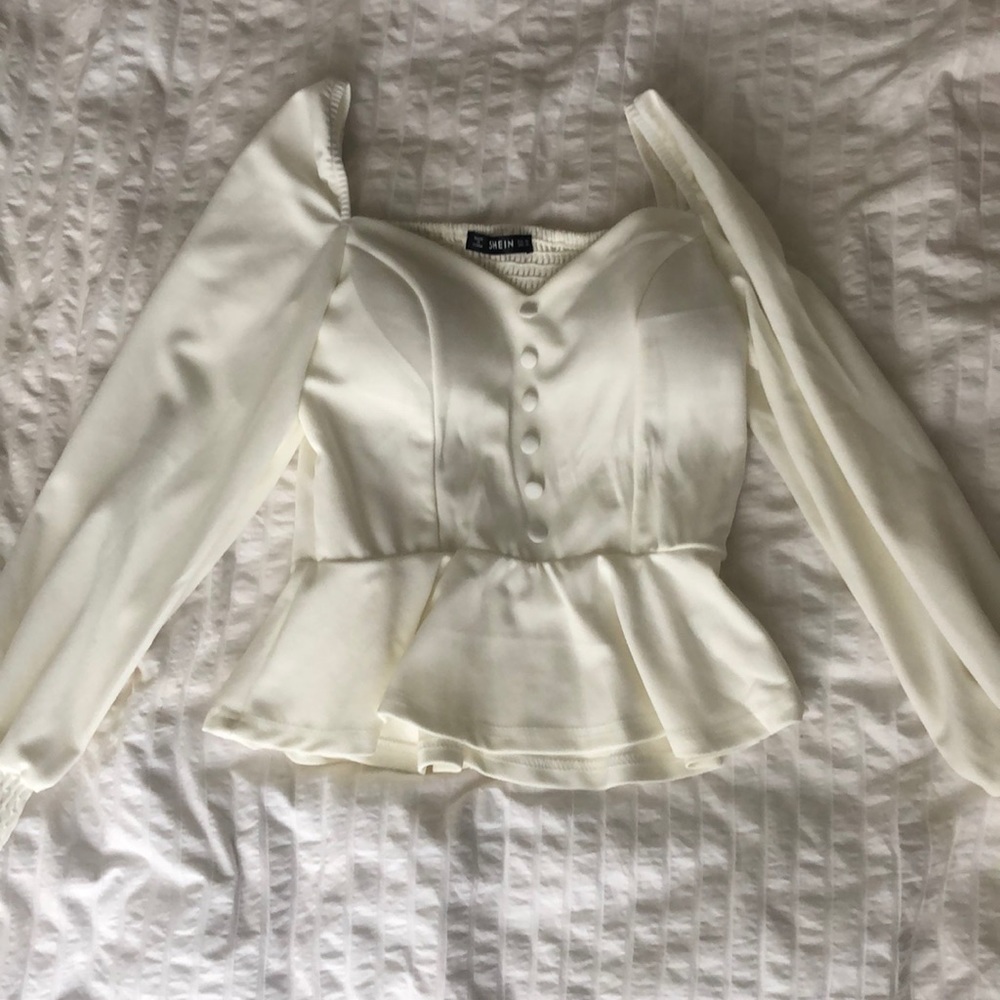White Button Blouse